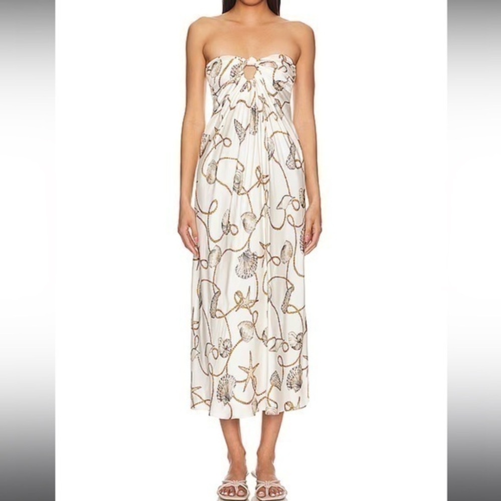 Bec + Bridge Bayside Strapless Dress Parisian Shell Print